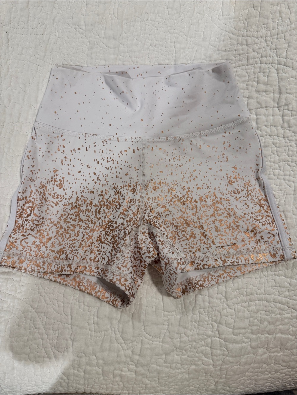 Buff bunny collection rosé shorts with Rose Gold Foil Speckle medium